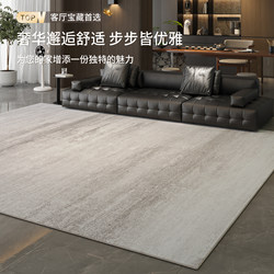 Carpet for Living Room, Italian Light Luxury, Washable and Wipeable, Gray Bedroom Floor Mat, Household Waterproof and Stain-Resistant, High-End Sofa Floor Mat