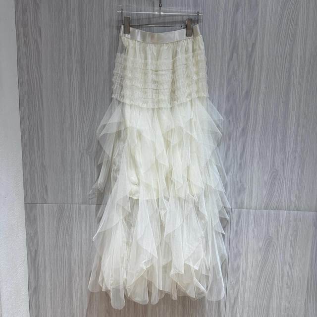 
Spring new high-waisted slim and versatile mesh skirt for women mid-length cake skirt