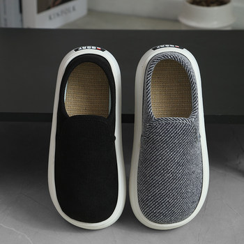 Old Beijing linen shoes spring and autumn work shoes round toe casual confinement shoes for women thick sole breathable sweat-absorbing men's single shoes