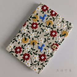 Hummingbird Garden Fabric Embroidery Notebook A5A6 Planner Student Work Diary Stamped Notebook Gift