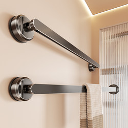 Suction Cup Towel Rack, No-Drill, Rotatable, Strong Single-Rod Towel Bar for Bathroom, Washroom, and Bath Towel Hanging Rod