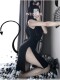 Weisgirl mood semi -transparent national big slit cheongsam dressing maid nightclub uniforms or sexy set women
