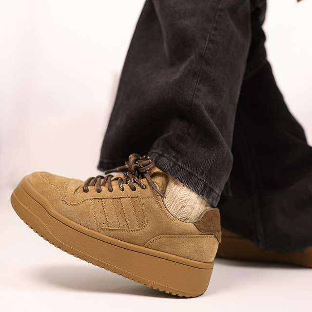 Ran Yan 2025 autumn and winter new thick-soled retro round-toe sneakers for women with velvet, versatile and comfortable sports and casual shoes