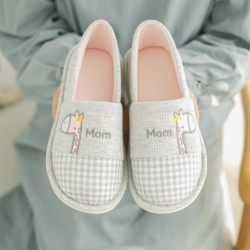 Postpartum Shoes for Spring and Summer, Breathable, Closed Heel, Soft Sole, Large Size, Non-Slip Maternity Shoes, Indoor Home Thick-Soled Cotton Shoes