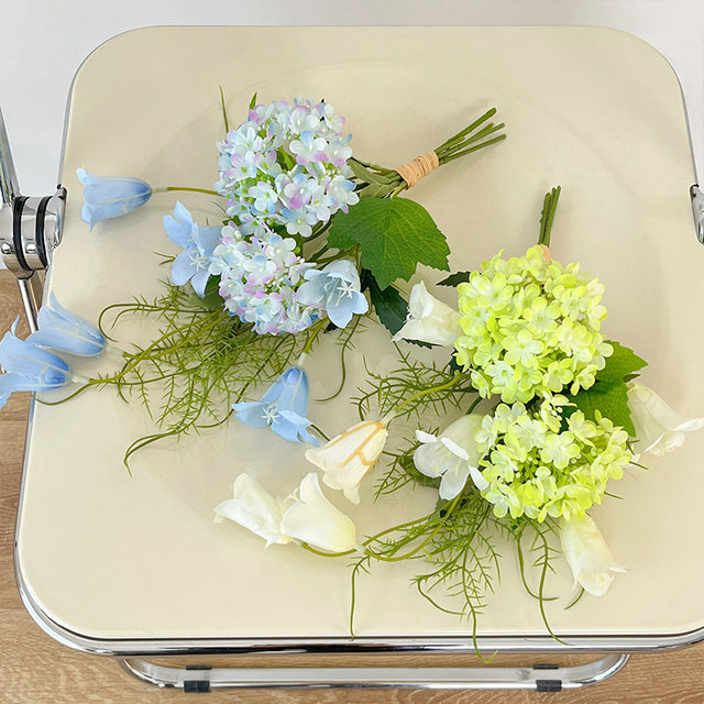 Qinyuan Spring Colorful Simulation Flower Set Hydrangea Bell Flower Combination Green Plant Indoor Home Decoration Ornaments