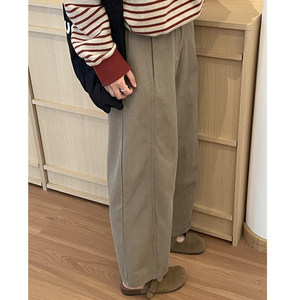 
Nine-point casual straight-leg pants for women, large size autumn 2025 new fat girl mm loose slim work clothes wide-leg pants