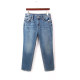 Outer single 200jin [Jin is equal to 0.5 kg] Large size boyfriend style straight jeans jeans female spring and autumn small people 89 pants are thin cigarette pants