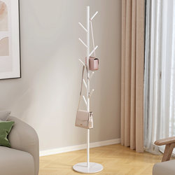 Bedroom Floor-Standing Clothes Rack, Home Use Cream-Colored Coat Rack, Corner Storage Rack, Bedside Clothes Organizer for Nighttime Use