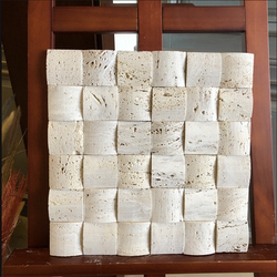 Natural Marble Tropical Rainforest Coffee Jazz White Bread Stone Mosaic Three-Dimensional Modern Villa Background Wall