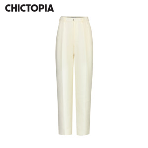 
CHICTOPIA Liu Qingyang original designer brand new cotton and linen casual pleated pencil trousers