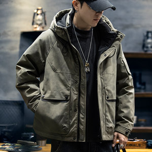 
Winter camouflage workwear hooded down jacket for men 2026 new American style thickened warm and cold-resistant down jacket trend