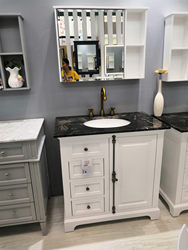 American light luxury style combined oak marble bathroom cabinet