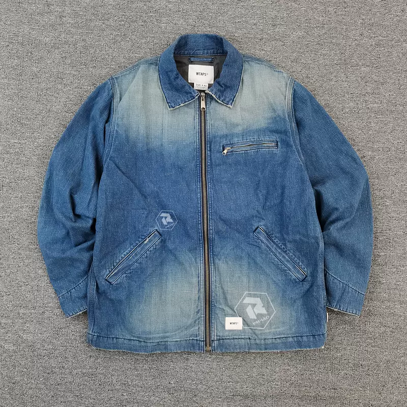 飘渺现货WTAPS ACE JACKET COTTON DENIM牛仔拉链夹克外套19SS-Taobao