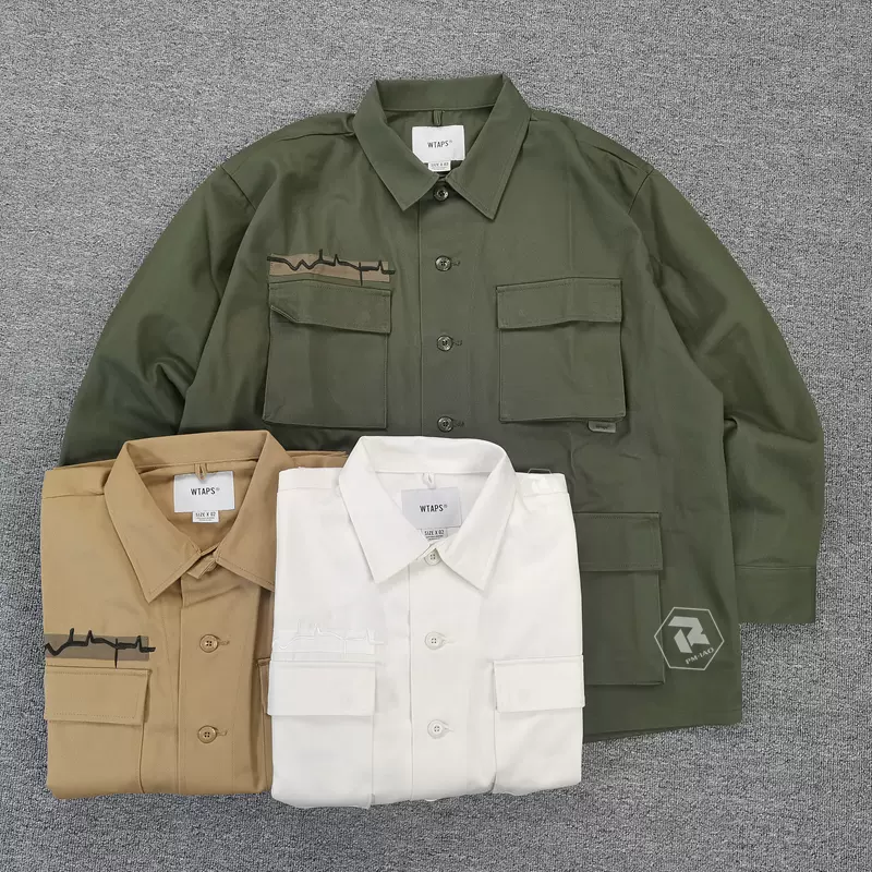 飄渺現貨WTAPS JUNGLE 01 LS COTTON.TWILL 四袋長袖襯衫外套21AW-Taobao