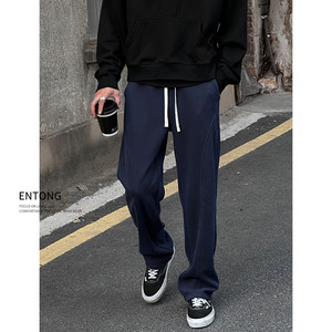 
Entong American trendy bias-cut knitted sweatpants boys' pants loose and versatile drawstring sweatpants casual trousers