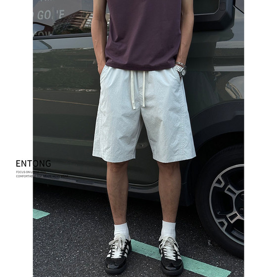
Entong summer thin quick-drying bias-cut shorts men's summer outer wear American large size loose sports casual pants