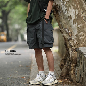 
Entong Summer Thin Outdoor Functional Cargo Shorts Men's 2025 New Large Pockets Loose Casual Five-Fifth Pants
