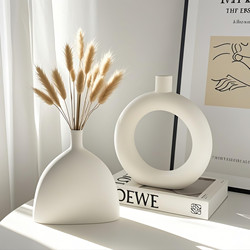 Wabi-Sabi Style Ceramic Vase Decoration for Living Room, High-End Floral Arrangement, Niche Soft Decoration for Tv Cabinet and Home Decor