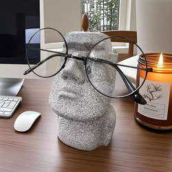 Creative Niche Abstract Stone Figure Glasses Holder Ornament for Placing Glasses, Shelf for Office Desktop Decoration