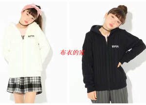 
Foreign trade original single day single yk zipper letters college style sweater hooded collar cardigan plus velvet jacket sweater women's winter style