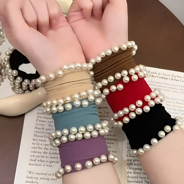 Pearl mask hair ring female 2024 new high elastic hair rope durable ponytail head rope advanced sense versatile rubber band
