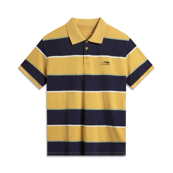 
Li Ning men's short-sleeved sports trend series pure cotton striped T-shirt POLO shirt APLV255