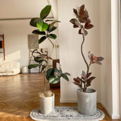 Wabi-Sabi Style Large Artificial Green Plant Rubber Tree Indoor Living Room Plant Decoration Trendy ins Window Display Floor-Standing Potted Plant