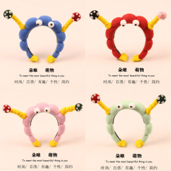 Cute Twisty Stick Big-Eyed Character Face-Washing Headband New Quirky Hair Clip with Teeth Non-Slip Headband Cartoon Performance Headwear