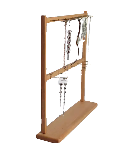 ブナ材キーホルダー＆ジュエリーディスプレイスタンド - シンプルな