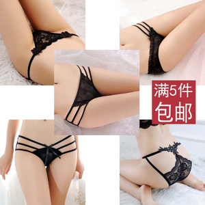 Black lace pants female pure cotton stall, breathable low waist, no trace sexy thin, yarn ice silk girl triangle head