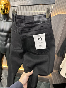 Z* cabinet 4K9! Luxury horse hair ~ spring, autumn and winter business casual slimming elastic black simple denim trousers
