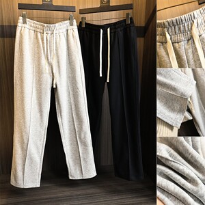 
Japanese and Korean fixed fabric Rhino pleats Spring 2025 men's breathable comfortable skin-friendly straight-leg casual pants trousers