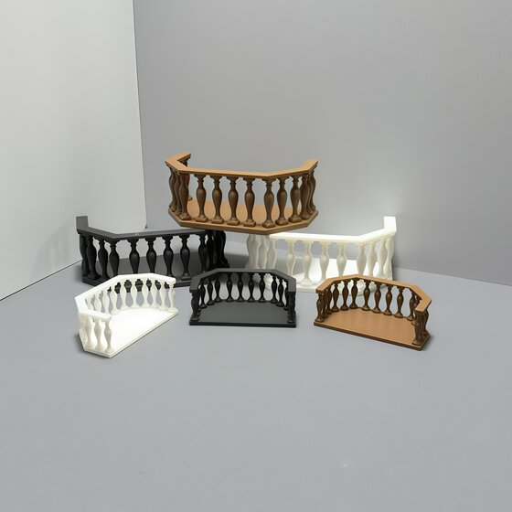 
Baby house landscaping and decoration accessories, European wall-mounted shelves, Gothic balcony, miniature scene DIY ornaments