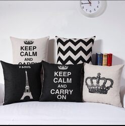 Eiffel Tower Nordic Modern Cotton and Linen Pillowcase Office Sofa Cushion Stylish Home Car Pillow