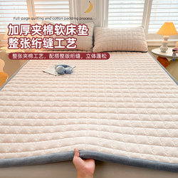 Mattress with Fleece Lining for Warmth in Autumn and Winter, Thickened Fleece Mattress Pad, 1.68m Milk Coral Fleece Warm Mattress