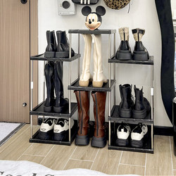 Long Boots and Shoe Storage Artifact Shoe Rack Entrance Door Household Small Narrow Multi-Layer Heightened Dormitory Under-Desk Storage Rack