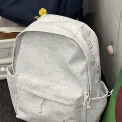 High-End Gray! Korean-Style Versatile Casual Simple Backpack with Embroidered Letters, Unique Design Backpack, Student School Bag
