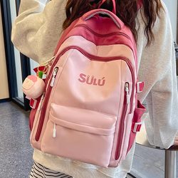 2025 New Style Backpack for Female Middle and High School Students, Large Capacity, Simple, Fashionable, Casual School Bag, Travel Lightweight Backpack