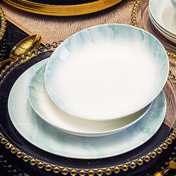 Red Peony |   Jingdezhen Bone China Dinner Plates, Household Ceramic Bowls and Dishes, Underglaze Color Tableware, Light Luxury Soup Plates, Bone Residue Plates.