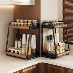Youqin Seasoning Storage Rack Kitchen Double-Layer Household Countertop Multi-Functional Seasoning Oil Salt Sauce Vinegar Storage Rack