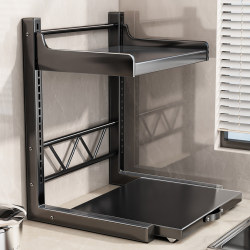 Youqin Rice Cooker Storage Rack Multi-Functional Microwave Oven Rack Kitchen Appliance Countertop Pull-Out Multi-Layer Storage Rack