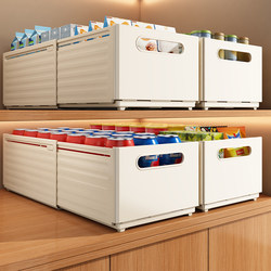 Cabinet Storage Box, Retractable Desktop Drawer, Divided Snack and Miscellaneous Items Rectangular Kitchen Organizing Storage Box