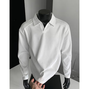 
2026 new style collared POLO shirt sweatshirt for men spring long-sleeved lapel top T-shirt jacket fashionable and handsome