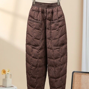 
Men and women's same down pants for women wear 2025 autumn and winter fashion light and light warm lantern tying feet casual warm pants