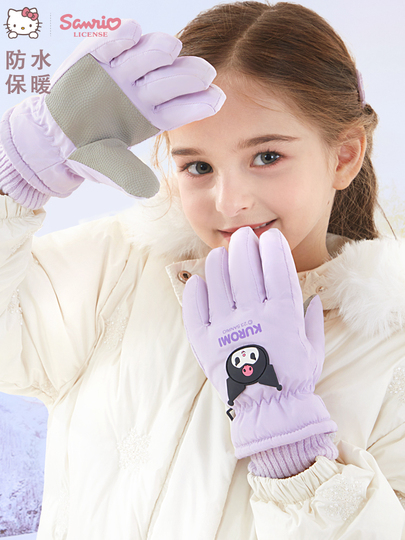 ハローキティ クロミ 子供用 冬用 スキー手袋 防水 保温 ベルベット