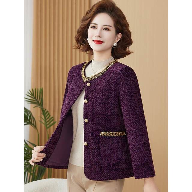 
Xiaoxiangfeng high-end short coat mother's clothing autumn new fashion foreign style slimming and versatile temperament top