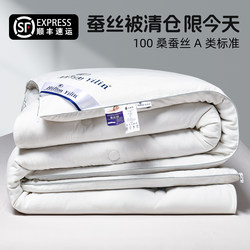 Silk Quilt 100% Mulberry Silk Core Air Conditioning Quilt Summer Cooling Quilt Double Spring and Autumn Quilt Genuine Student Thickened Winter Quilt