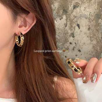 
Millennium Special~Korean style small fragrant leopard print C-shaped earrings