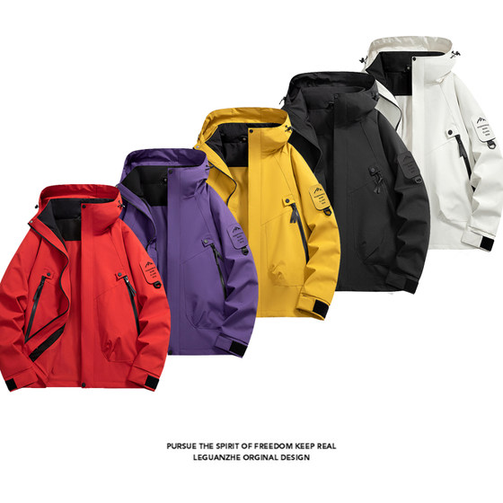 
2025 New Outdoor Autumn and Winter Three-Proof Jackets Hooded Jackets for Men and Women Couples Windproof and Waterproof Jackets Cotton Clothes