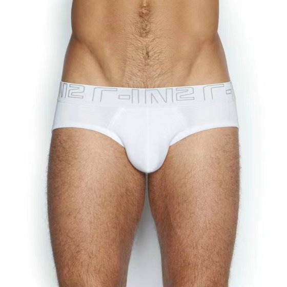 C-IN2 Cool 3 strips of men's pure cotton briefs sexy underwear men's thin pure color breathable bottom pants CIN2